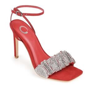 Journee Collection Women's Arlette Rhinestone Stilettos Pumps Red Size 7